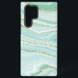 Pastel liquid abstract marble samsung galaxy case<br><div class="desc">Pastel green abstract liquid marble texture background with gold accents.</div>
