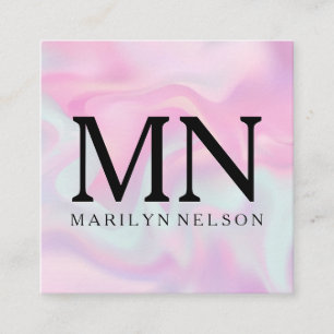 Pastel Liquid Background Square Business Card