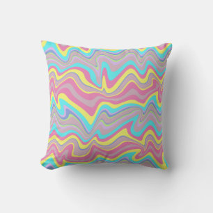 Pastel Liquify Waves Cushion