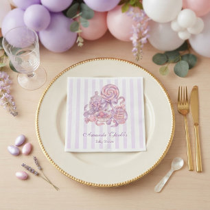 Pastel Little Sugar Plum Baby Shower Napkin