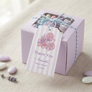 Pastel Little Sugar Plum Baby Shower Thank You Gift Tags