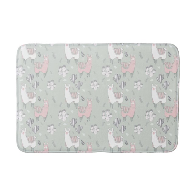 Pastel Llama Pattern Bath Mat (Front)