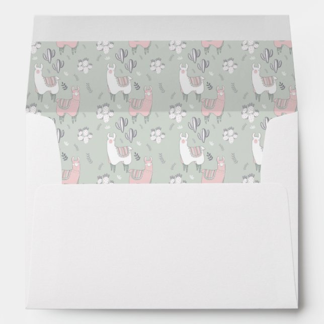Pastel Llama Pattern Envelope (Back (Bottom))