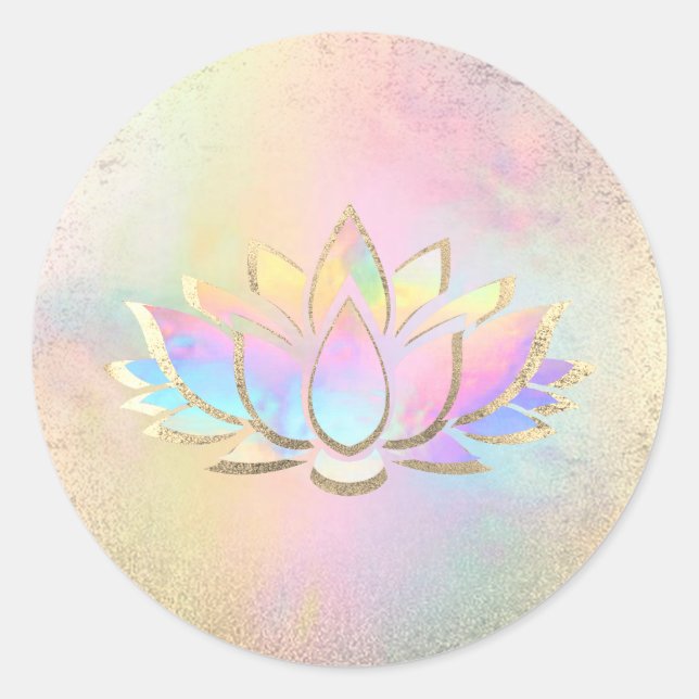 pastel lotus flower logo classic round sticker (Front)