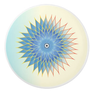 Pastel Lotus Flower Meditation Mandala Ceramic Knob