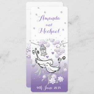 Pastel love birds personalized wedding invite