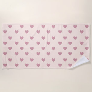 Pastel Love Hearts Beach Towel