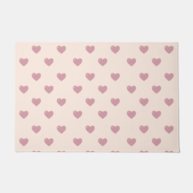 Pastel Love Hearts Doormat (Front)