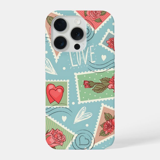 Pastel Love Hearts Floral Phone Case (Back)