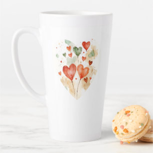 Pastel Love Hearts Large Latte Mug