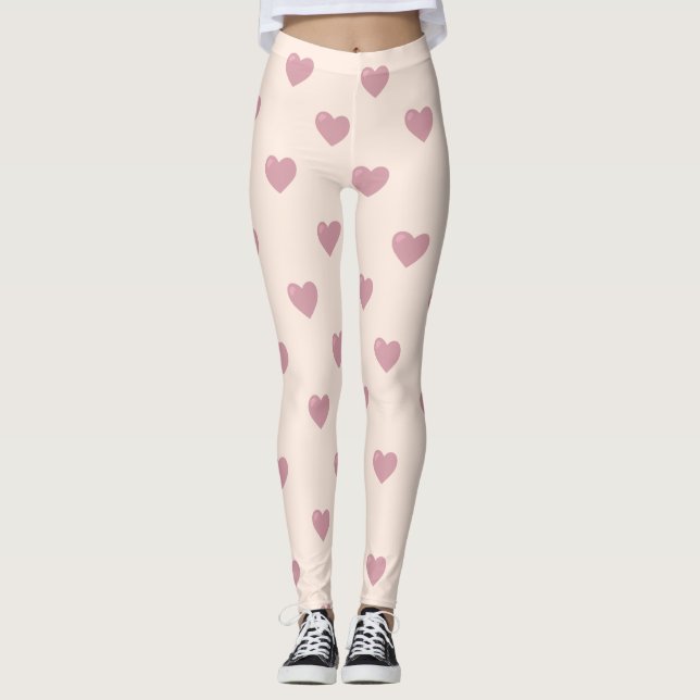 Pastel Love Hearts Leggings (Front)