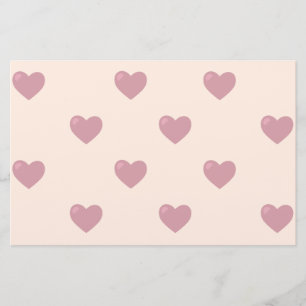 Pastel Love Hearts Stationery