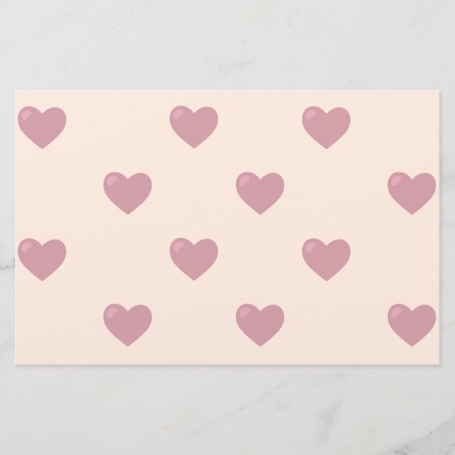 Pastel Love Hearts Stationery (Front)