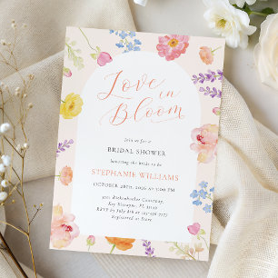 Pastel Love in Bloom Floral Bridal Shower Invitation