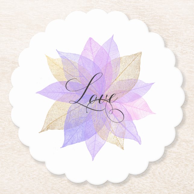 *~*  Pastel LOVE INTENTION COASTER EMOTO Leaves (Front)