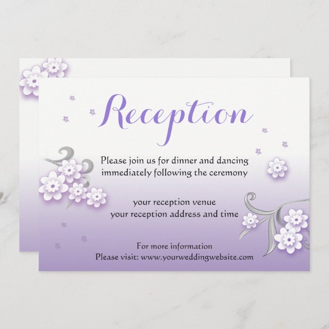 Pastel lovebirds wedding custom Reception card (Front/Back)