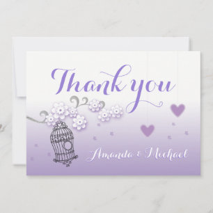 Pastel lovebirds wedding custom Thank You card
