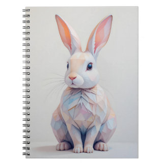 Pastel Low-Poly Bunny Notebook