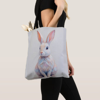 Pastel Low-Poly Bunny Tote Bag