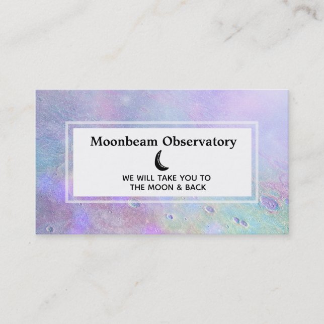 *~* Pastel Lunar Surface Moon Business Card (Front)