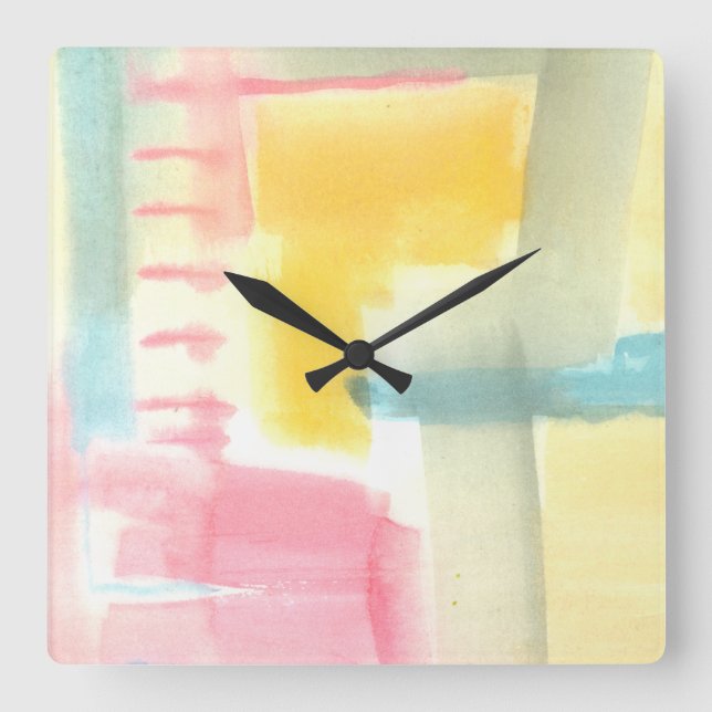 Pastel Luxe I Square Wall Clock (Front)