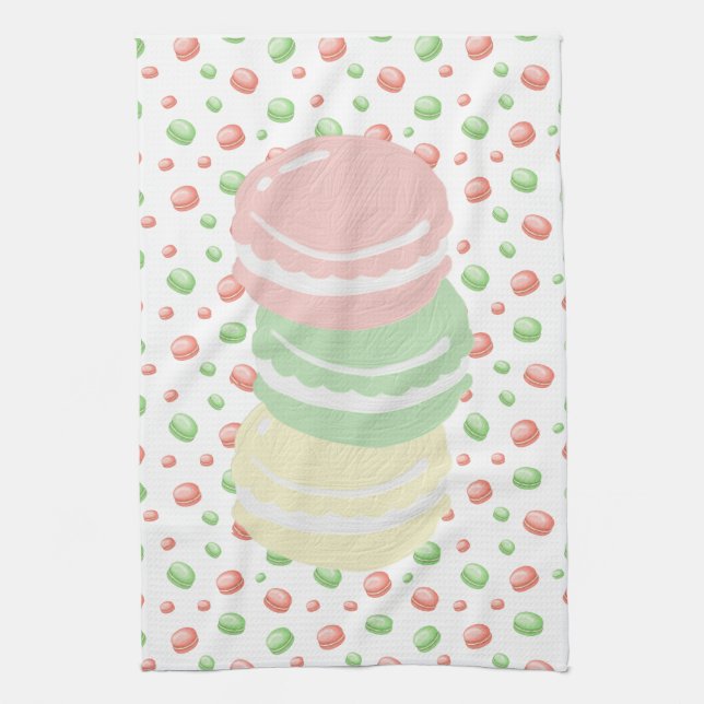 Pastel Macarons  Tea Towel (Vertical)