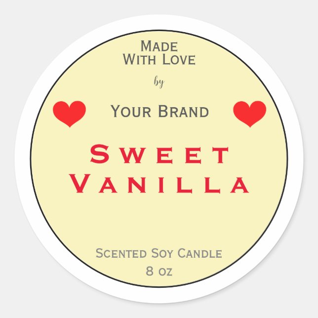 Pastel  Made With Love Product Packaging Label   (Front)