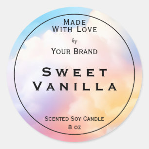 Pastel Made With Love Product Packaging Label  