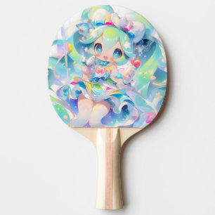 Pastel Magical Idol Girl Chibi Anime Ping Pong Paddle