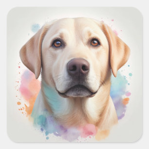 Pastel Magical Labrador Retriever Artwork Square Sticker