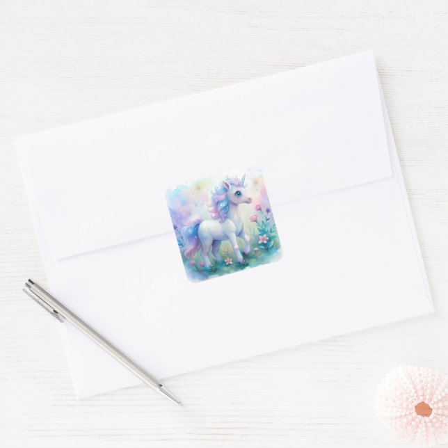 Pastel Magical Unicorn Sticker (Envelope)