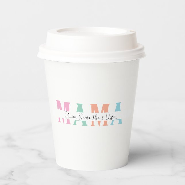 Pastel MAMA Personalised Paper Cup – Mother’s Day  (Front)