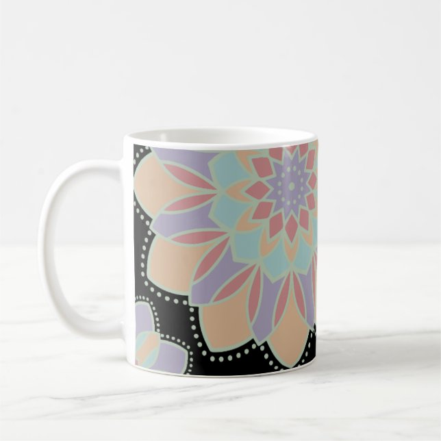 Pastel Mandala Flowers Mug (Left)