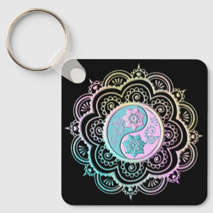 Pastel Mandala Key Ring