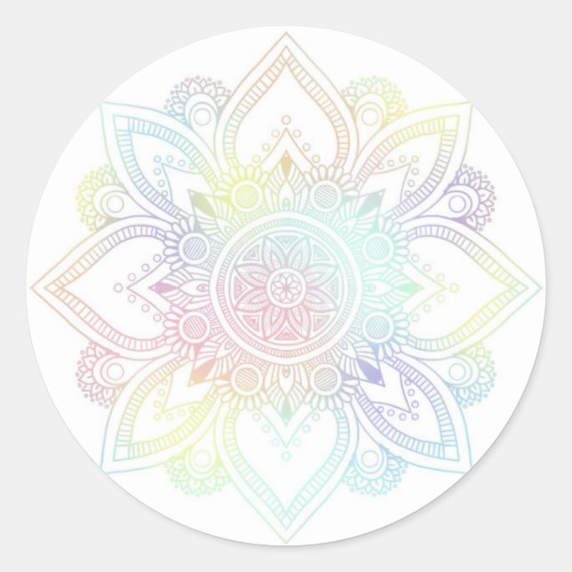 Pastel Mandala Round Stickers (Front)