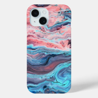 Pastel Marble Fluid Art Phone Case | Pink and Blue