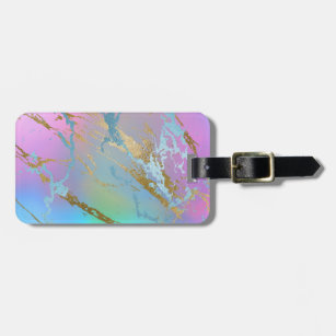 Pastel Marble   Girly Millennial Ombre Watercolor Luggage Tag