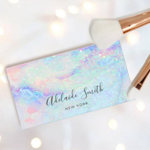 pastel marble glitter business card