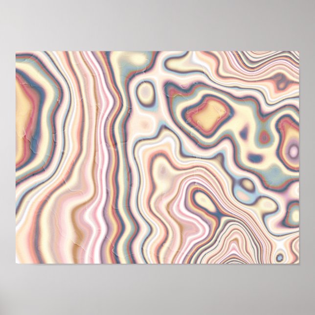 Pastel Marble Harmony Flow Poster (Front)