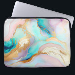 Pastel marble ink abstract glitter art laptop sleeve<br><div class="desc">Image of colourful liquid marble ink texture with glitter accents.</div>