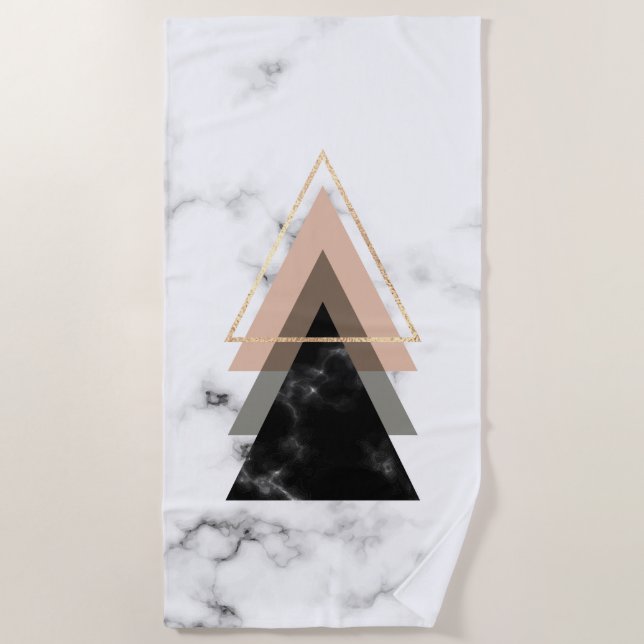 Pastel Marble Print Design Beach Towel (Front)