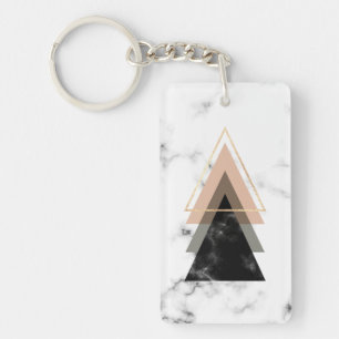 Pastel Marble Print Design Key Ring