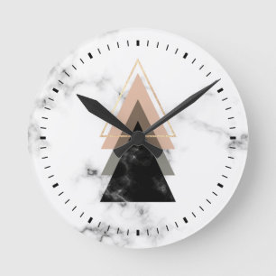 Pastel Marble Print Design Round Clock