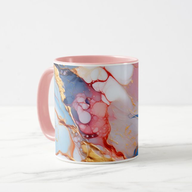 Pastel Marble with Gold Elegance Mug (Front Left)