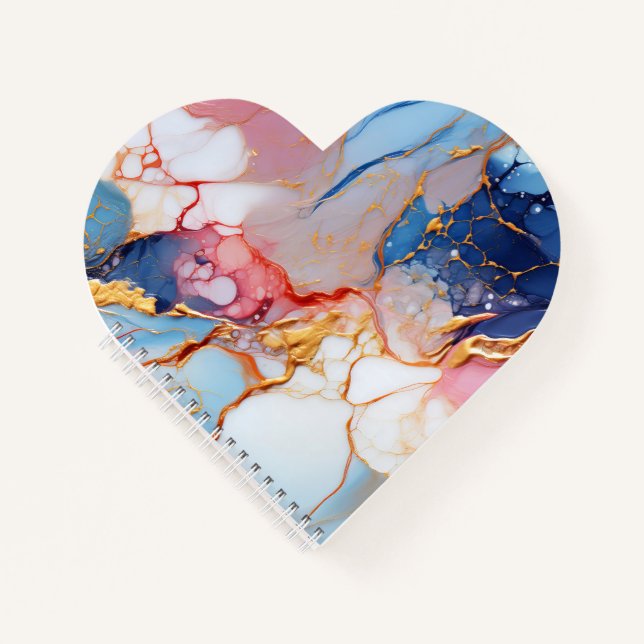 Pastel Marble with Gold Elegance Notebook (Front)
