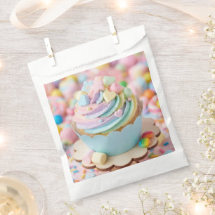 Pastel Marshmallow Rainbow Cupcake Birthday Favour Bag