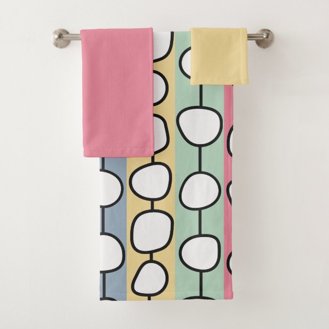 Pastel MCM Colourful Lines  Bath Towel Set (Insitu)