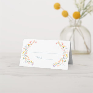 Pastel Meadow Wild Flower Spring Wedding  Place Card