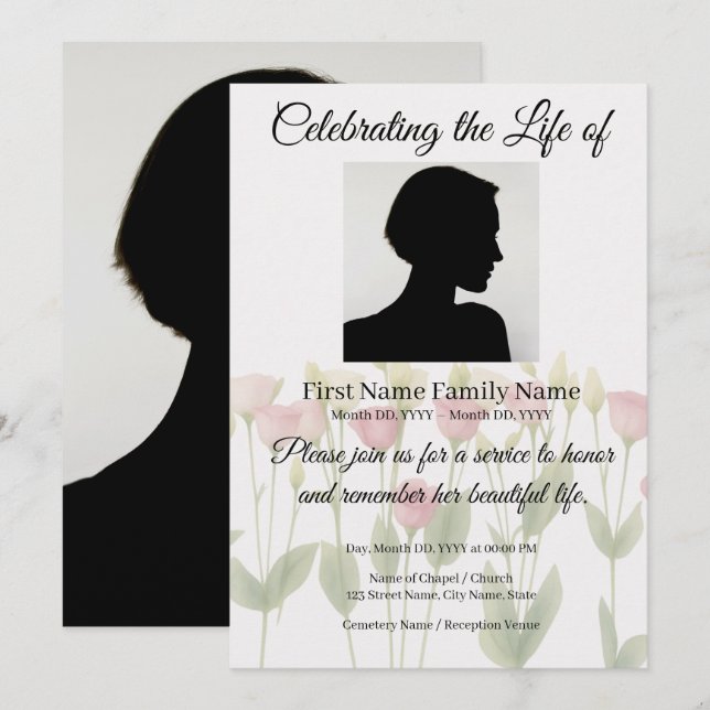 Pastel memorial invitation (Front/Back)