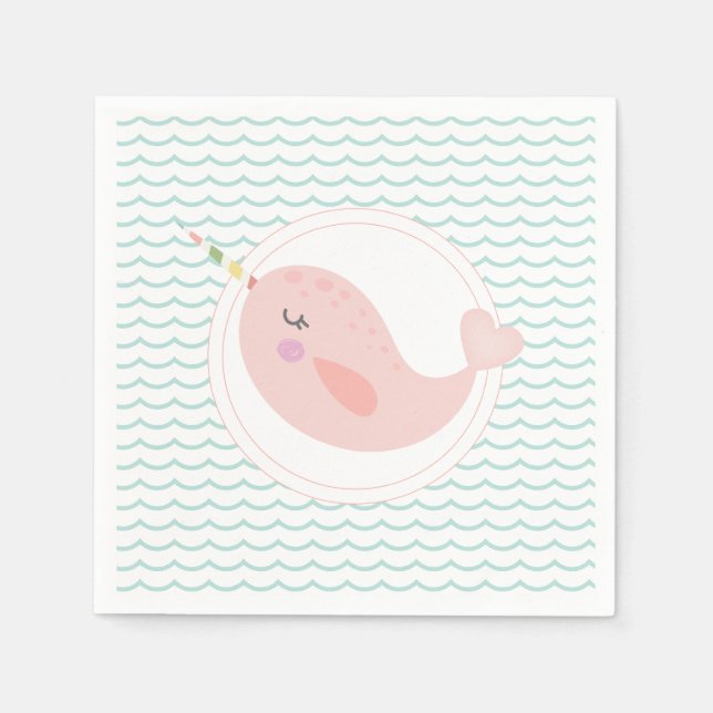 Pastel Mermaid birthday napkins (Front)
